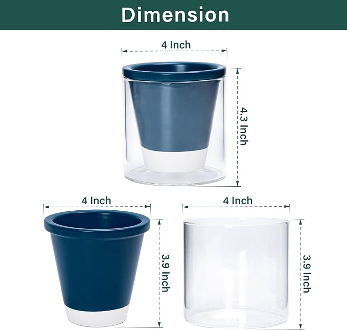 D'vine Dev 4 Inch Design Self Watering Planter - Image 2