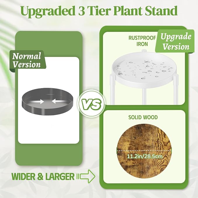 iDavosic.ly 3 Tier Corner Plant Stand Indoor, 34 Inch Tall Vertical Metal - Image 3