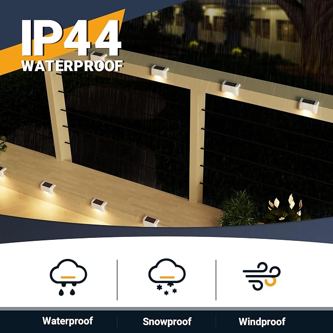 Solar Fence Lights Outdoor, Solar Step Lights Waterproof Led Lights - Image 4