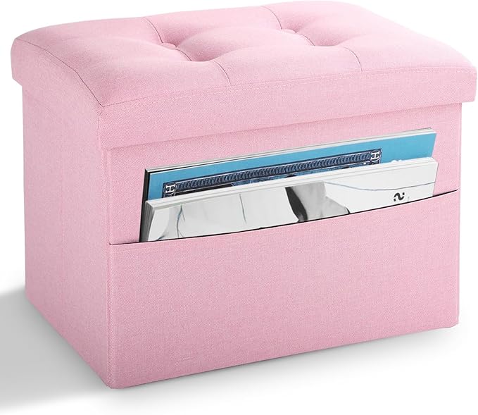 LINMAGCO Storage Ottoman Folding Foot Stool Foot Rest by LINMAGCO