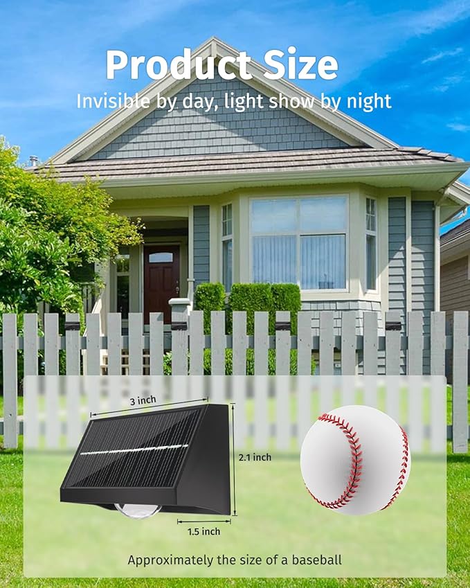 Solar Fence Lights Outdoor Waterproof High Brightness LED Spot Lens Deck Lights - Image 4