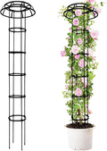 77-Inch Garden Trellis for Climbing Plants, Heavy-Duty Metal Obelisk by TCBWFY