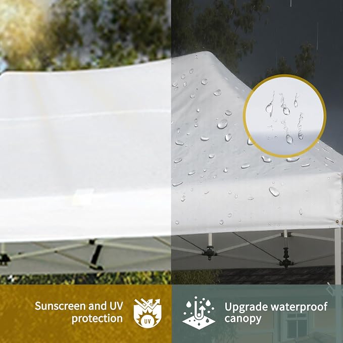 CROWN SHADES 10x15 Pop Up Canopy Tent, Thicken Frame Commercial Heavy Duty Tent - Image 4