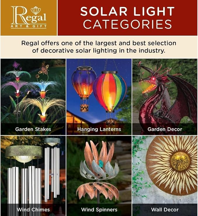 Regal Art & Gift Hot Air Balloon Solar Lantern – Hanging Solar-Powered LED - Image 9
