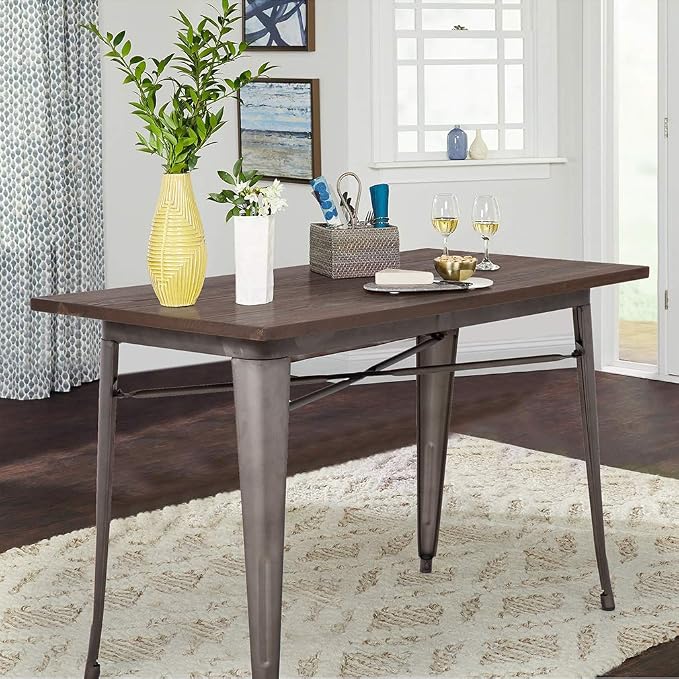 FDW Heavy Duty Outdoor Dining Table Metal Kitchen Table Metal Table Bar Coffee - Image 2