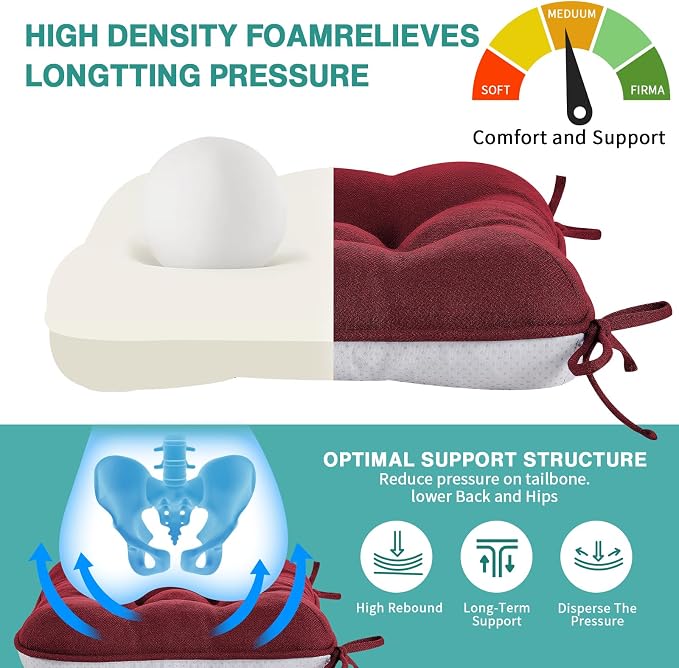 BETU Chair Cushions for Dining Chairs Set of 6, 3.5" Thick Kitchen Table Chair - Image 5