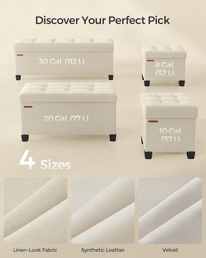 SONGMICS Storage Ottoman, Small Ottoman Foot Rest - Image 6