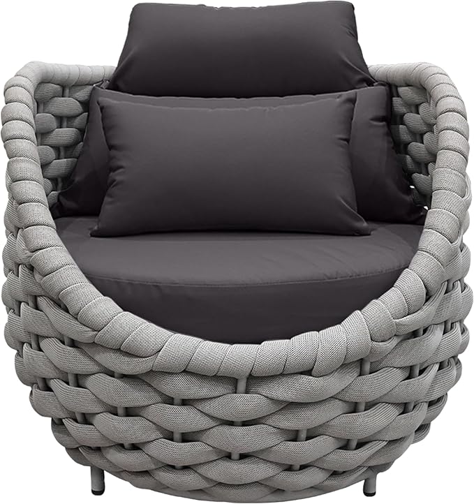 TWT 4 Pieces Patio Sofas All-Weather Teslin Rope Balcony Furniture - Image 7