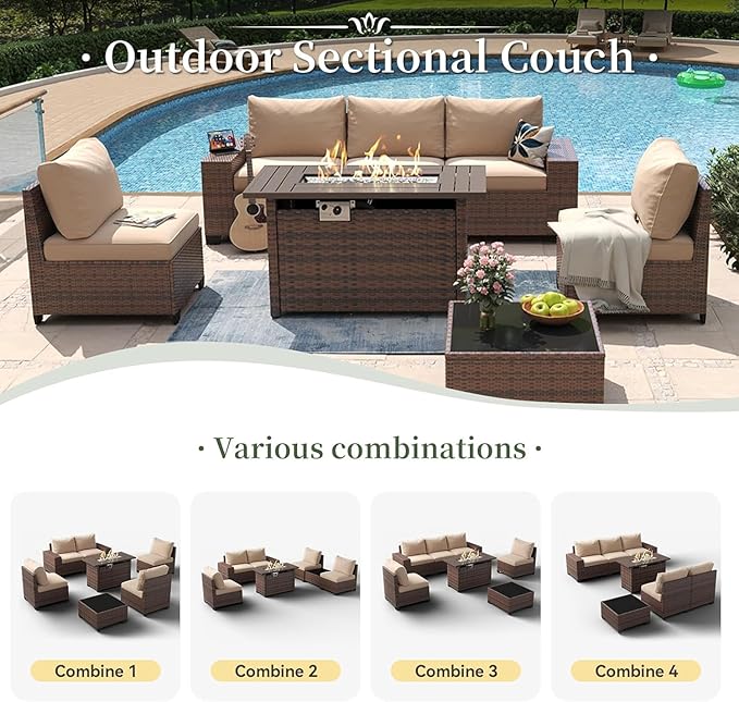 Aoxun 7 Piece Patio Furniture Set - Image 7