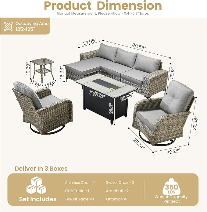 HOOOWOOO Outdoor Sectional Furniture Set - Image 8