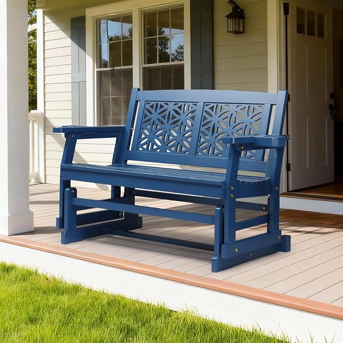 VINGLI Fir Wood Outdoor Glider - Image 2