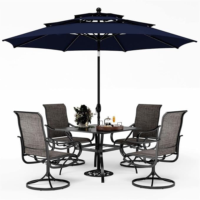 PHI VILLA Patio Table and Chairs Dining Set by PHIVILLAThepioneerofcomfortablehouseholdsupplies