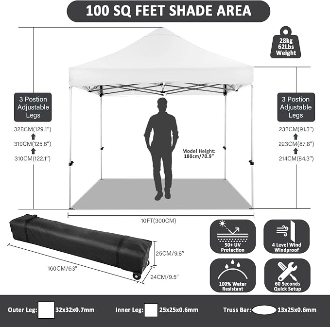 COBIZI 10x10 Pop Up Canopy - Image 3