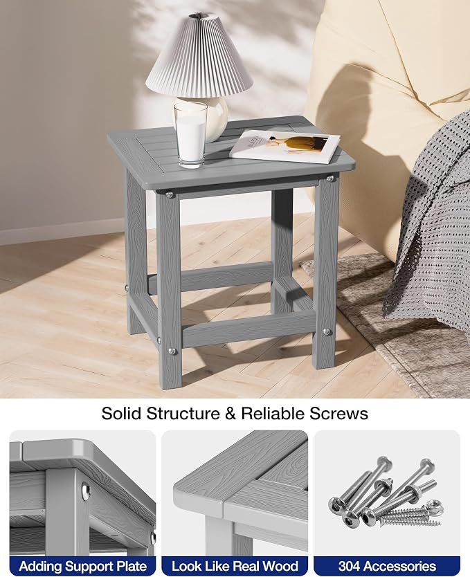 YEFU Outdoor Side Table for Patio: 16" HIPS Weather - Image 6