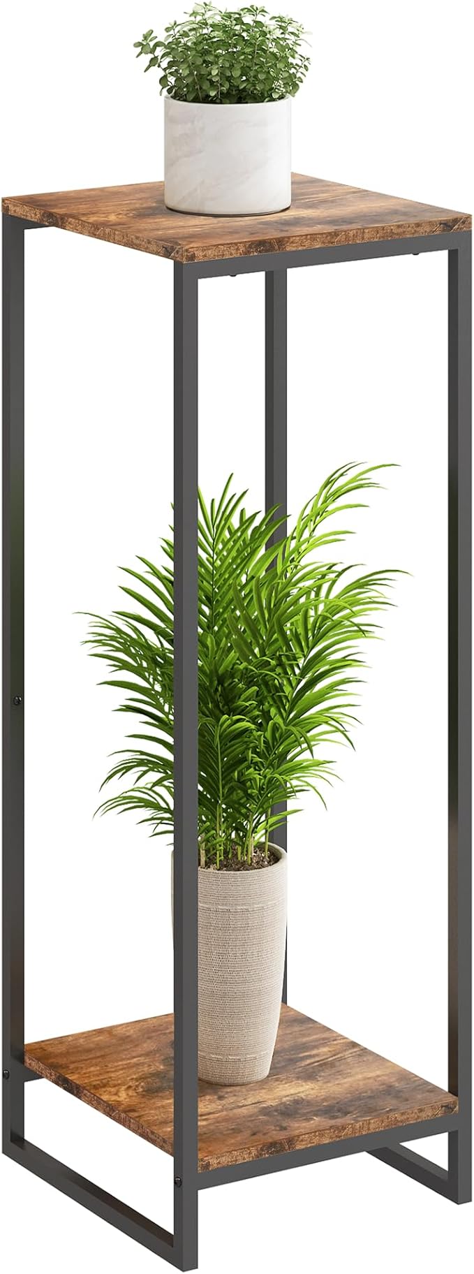 34" Tall Plant Stand Indoor, 2-Tier Modern Plant Shelf, Corner Flower Pot by GreenLivingSpaces