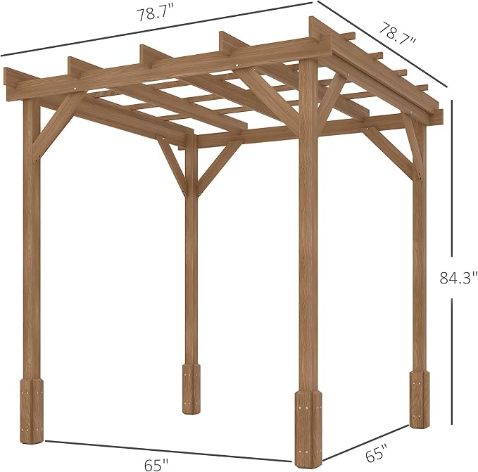 Outsunny 6.6' x 6.6' Outdoor Pergola - Image 7