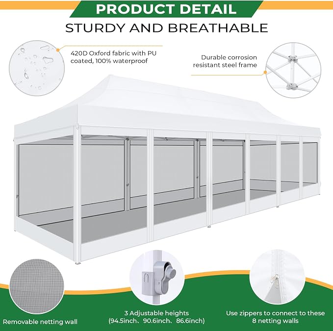 COBIZI 10x30 Heavy Duty Pop Up Canopy - Image 6