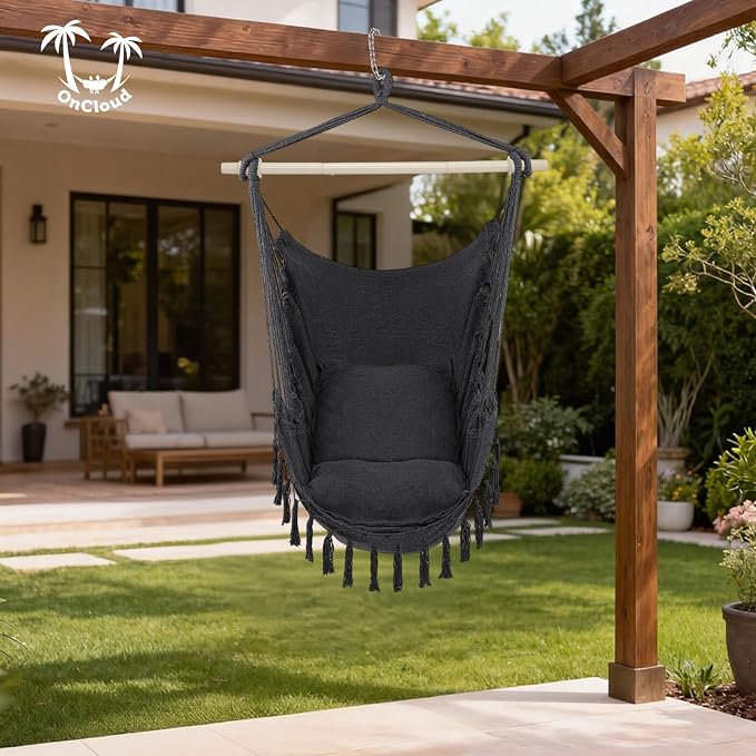 ONCLOUD Hammock Chair Hanging Rope Swing, Load Capacity Up to 550 LBS Macrame - Image 8