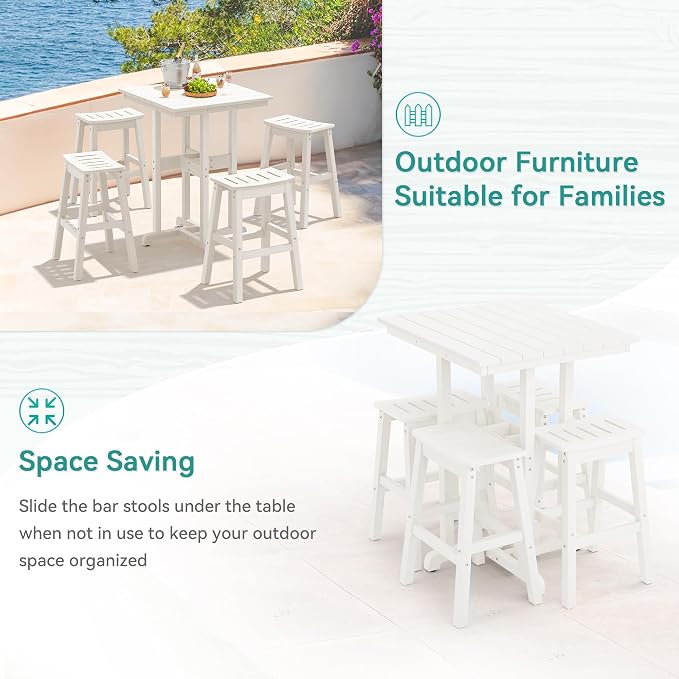 37.5" H Outdoor Bar Table，HDPE Bar Height Table - Image 5
