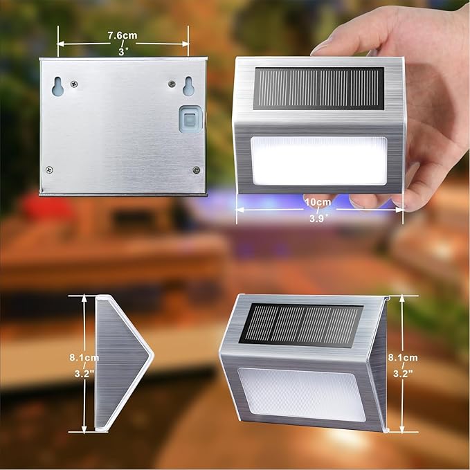 XLUX Solar Lights for Steps Decks Pathway Yard Stairs Fences, LED lamp - Image 2