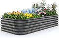 Quictent Galvanized Raised Garden Bed Kit, Strengthened by Crossbar, Dark Gray by QUICTENT