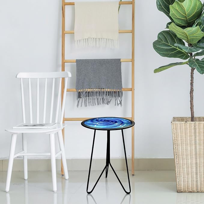 LIFFY Patio Side Table, Small Round End Table, Metal Side Table Outdoor - Image 2