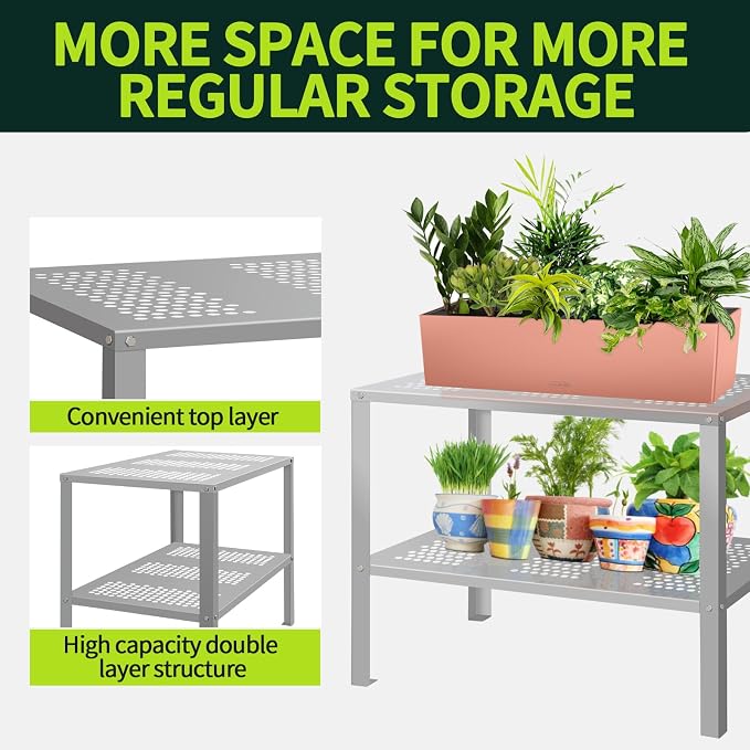 Greenhouse Potting Bench 42" D x 24" W x 32" H, Garden Workstation Work Bench - Image 5