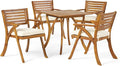 Christopher Knight Home Hermosa Acacia Wood Dining Set, 5-Pcs Set, Teak Finish by ChristopherKnightHome