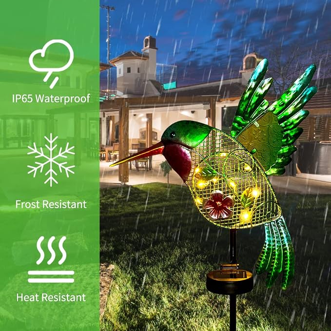 DREAMYSOUL Outdoor Solar Garden Lights, Hummingbird Solar Lights - Image 6