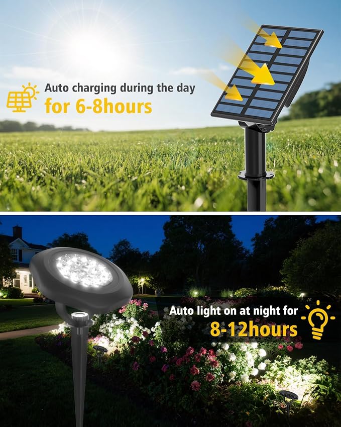 CORESLUX Solar Spot Lights Outdoor Waterproof IP68, 3-in-1 LED Cool Light Solar - Image 3