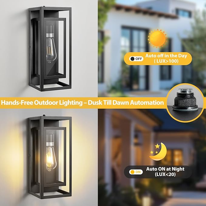 14" Outdoor Wall Lights Fixtures Dusk to Dawn Exterior Lighting Fixtures - Image 2
