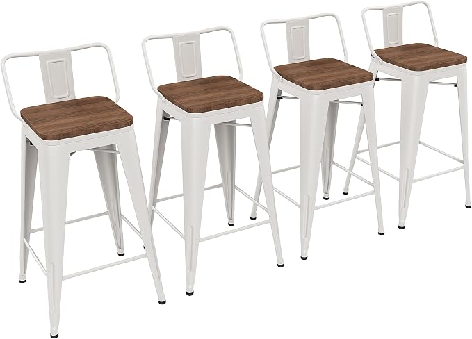 Yongchuang 26 inch Metal Bar Stools Set of 4 Counter Height Barstools Farmhouse by YongchuangInternational