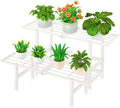 2 Tier Metal Plant Stand Outdoor Indoor, Separated Tiered Outdoor Folding Plant by JSYONII
