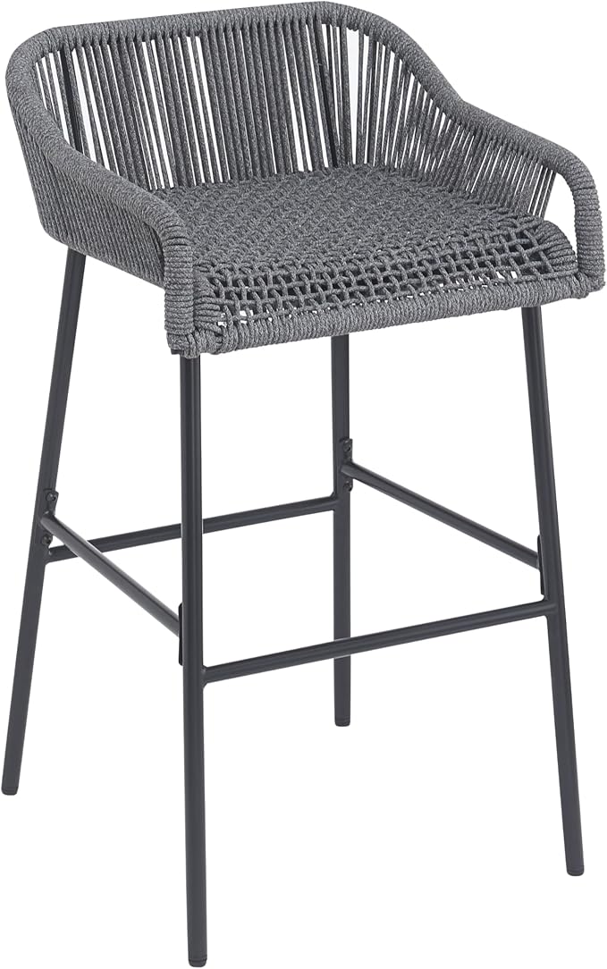 Christopher Knight Home Sivir Outdoor Barstool Set of 2, Patio Woven Rope Bar - Image 17