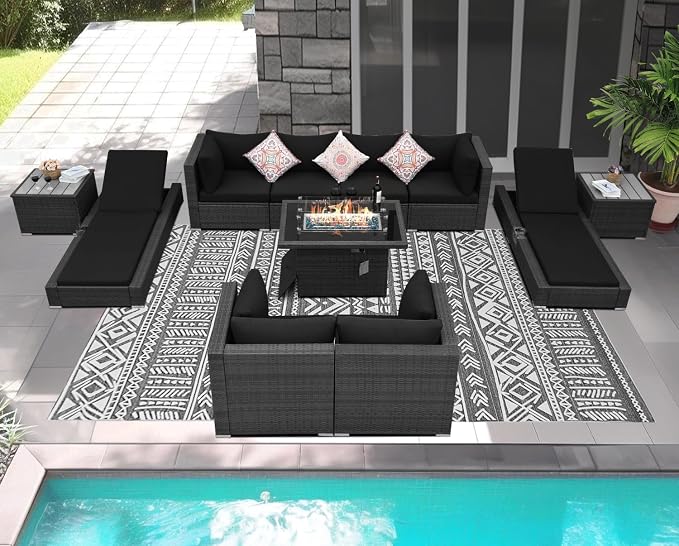 NICESOUL 11 Piece Sectional Patio Set - Image 2