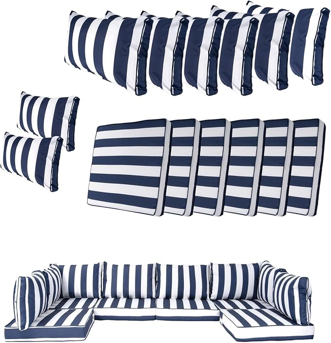 14 Piece Outdoor Patio Cushion Cover Replacement, Waterproof Patio Cushion by SpaceHop