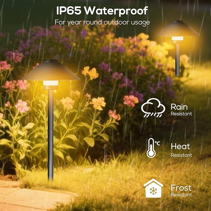 Banord 4 Pack Dusk to Dawn Outdoor Pathway Lights，Dimmable LED Landscape Path - Image 6