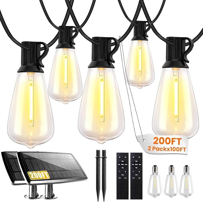 200FT Solar String Lights Outdoor Waterproof, Solar Patio Lights by Bdrofn