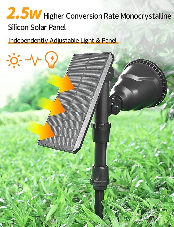 Solar Outdoor Lights, 9 Modes Color Changing 18 LED Halloween Solar Spot Lights - Image 6