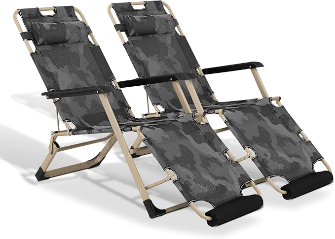 Athena Collection Zero Gravity Outdoor Lounge Chair Set of 2, Outdoor Chaise by AthenaCollectionFurniture