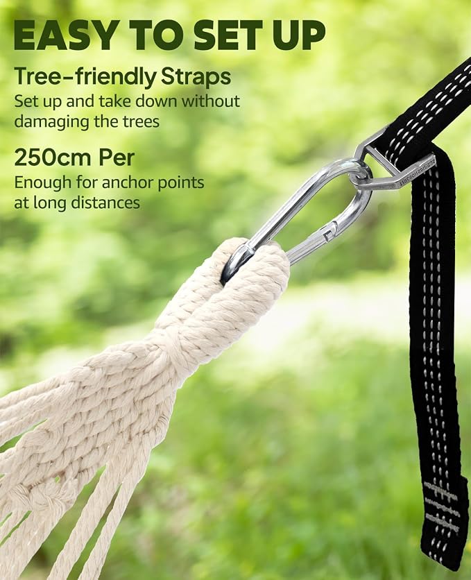 Chihee Hammock for Stand 9.8ft x 4.9ft Soft Cotton Hammock Holds Up to 660lbs - Image 5