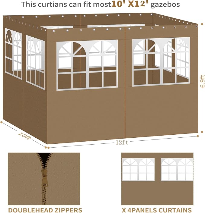 Gazebo Privacy Curtains 10' x 12' - Image 4