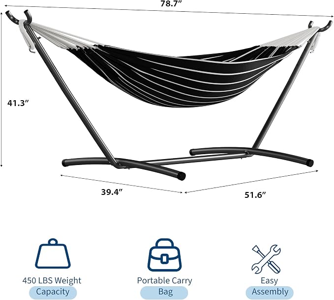 GarveeLife Double 2 Person Hammock, Indoor Outdoor Standing Hammock - Image 7