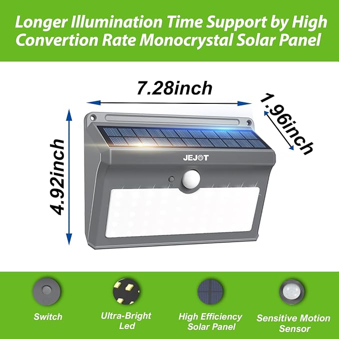 6 Pack Solar Motion Lights Outdoor Waterproof, 270° Wide Angle, 3 Modes Solar - Image 3