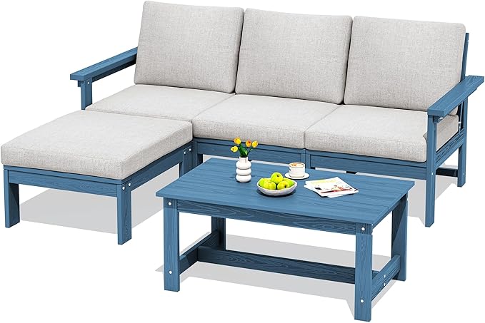 SERWALL Outdoor Sectional Sofa Set, 5-piece Outdoor Modula Couch Set by SERWALL