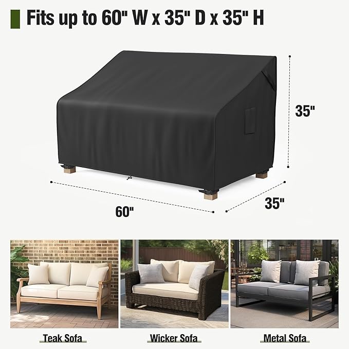 MR. COVER 2-Seater Patio Loveseat Cover, Patio Furniture Covers Waterproof - Image 2