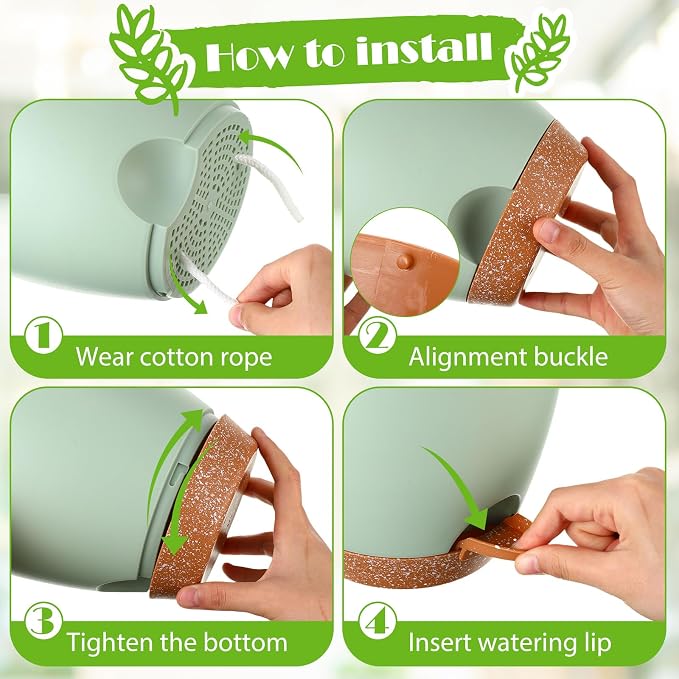 Remerry 15 Pcs 7/6.5/6/ 5.5/5 Inch Self Watering Planters - Image 4