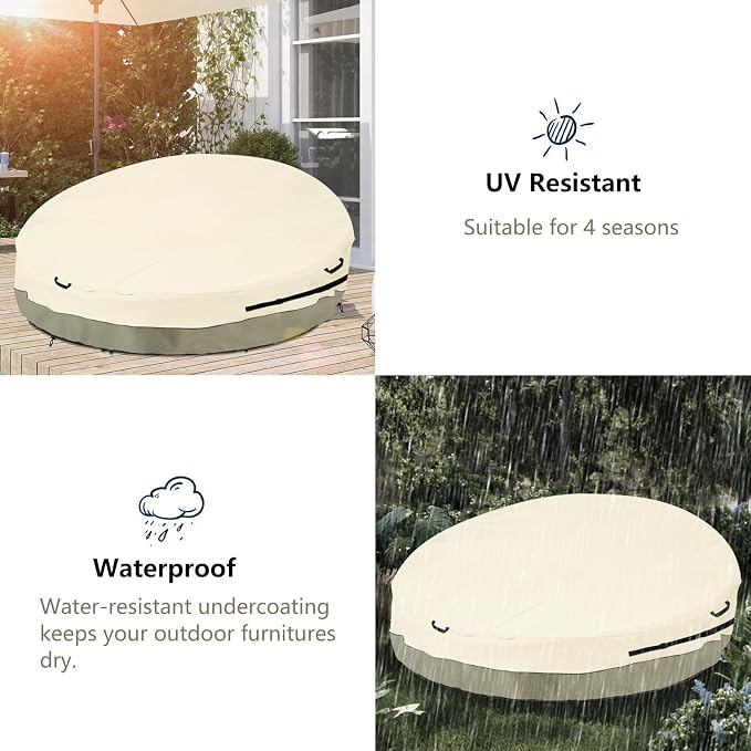 Bitubi 88 Inch Heavy Duty Waterproof Outdoor Daybed Cover - Image 7