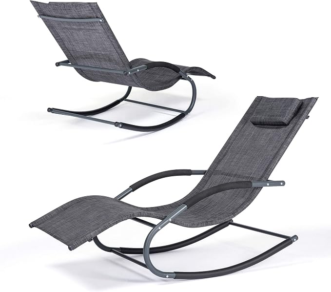 Outdoor Lounge Chairs with Removable Pillow, Pool Chaise Lounge Chairs Set of 2 - Image 7