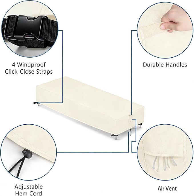 Chaise Lounge Covers, 2 Pack Waterproof Outdoor Lounge Chair Covers - Image 5